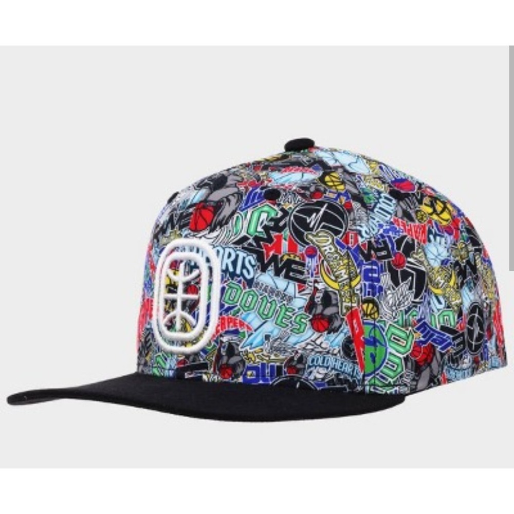 Overtime Snapback Hat Mens OS Multicolor New Graffiti Basketball Flat Brim Cap